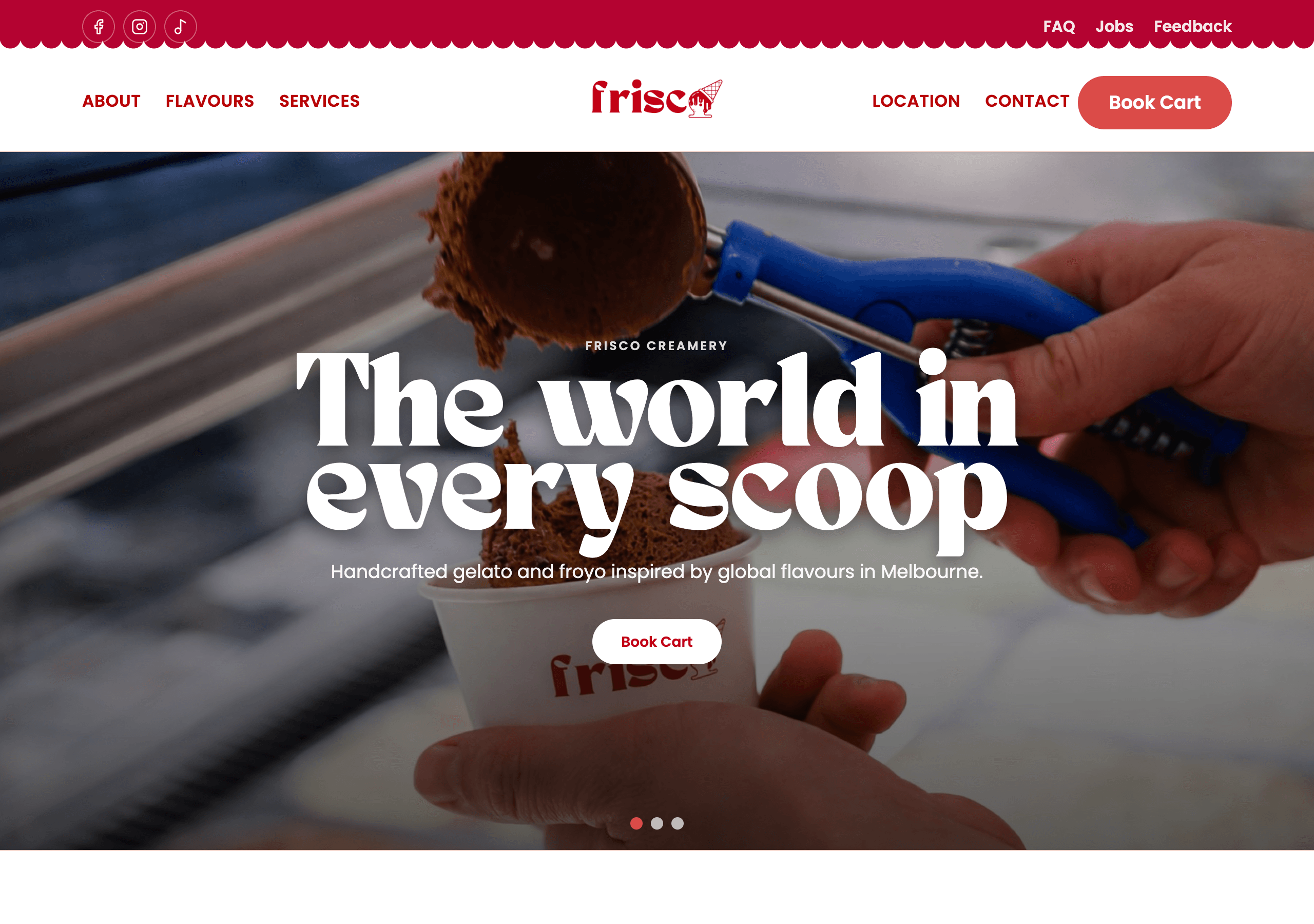Frisco Creamery website screenshot